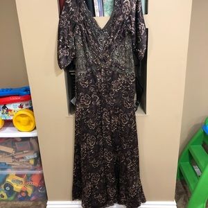 Long full length brown beaded